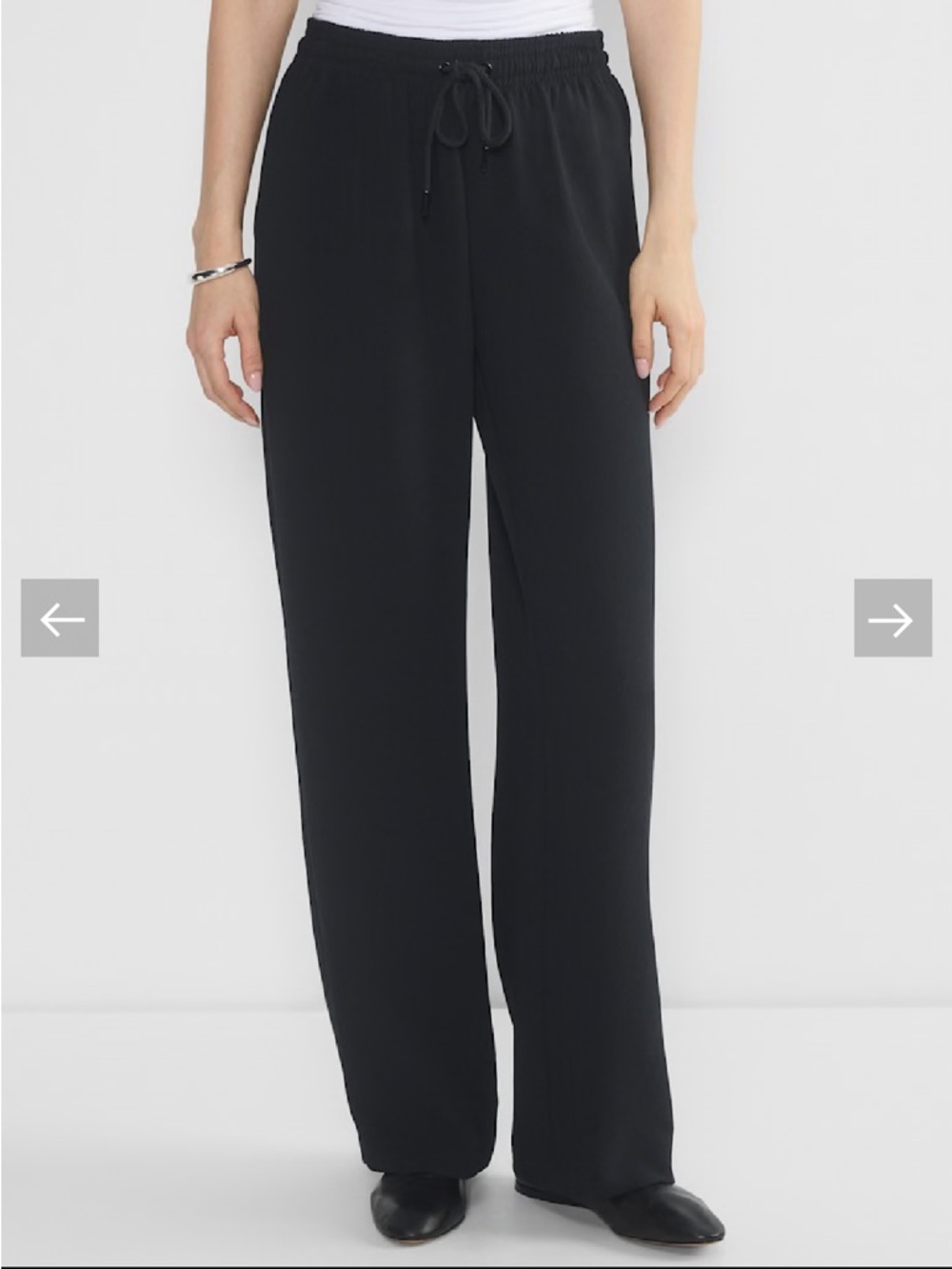 Aritzia Thesis Pants Black Wide-Leg Drawstring Pants